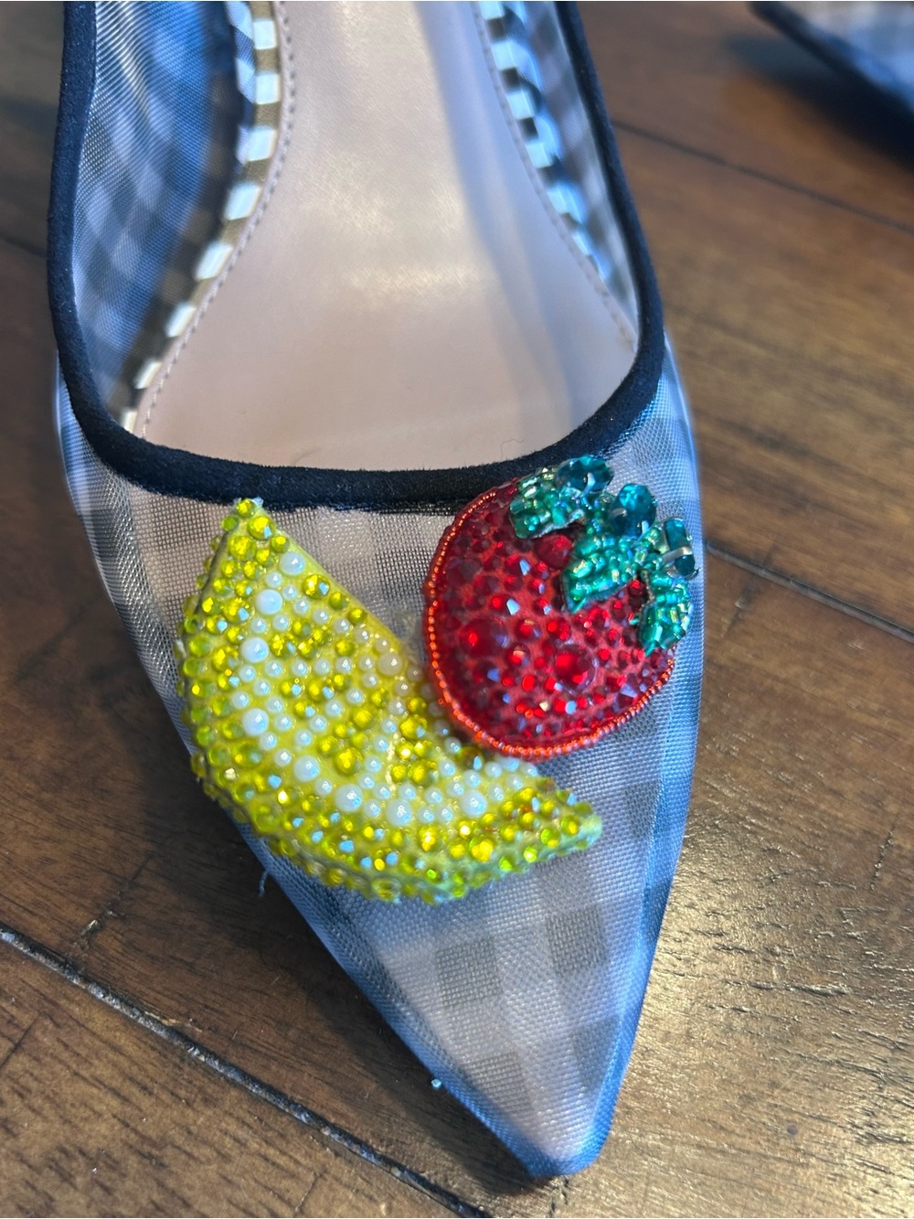 Betsey Johnson LANEY sling back pumps Size 10 Embellished Fruit Detail - Picture 9 of 10